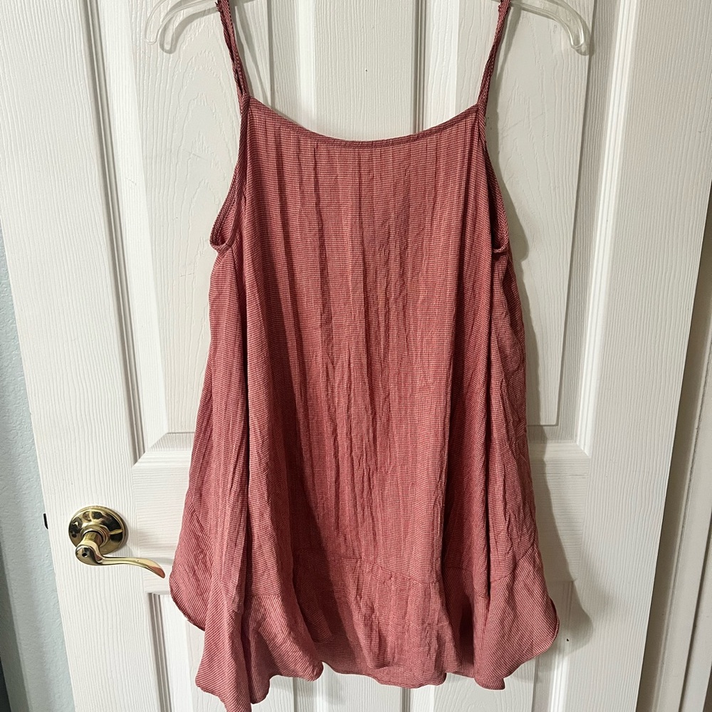 Linen red and white dress